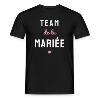 Team de la Mariée EVJF Coeur Mariage Fête Copines - Männer T-Shirt - Schwarz - Vorne - AI Model Male 178 light (178cm)