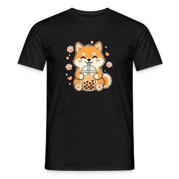 Shiba Inu Bubble Kawaii Doge Süß - Männer T-Shirt - Schwarz - Vorne - AI Model Male 178 light (178cm)