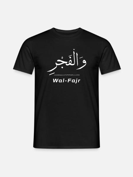 Islamic Arabic Calligraphy Wal-Fajr - Men's T-Shirt - black
