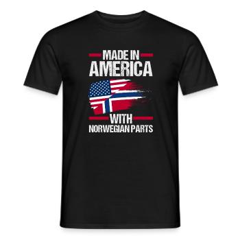 Norvège, Norge, Amérique, Fjords patriotiques, Scandinaves - T-shirt homme - noir - Devant - AI Model Male 178 light (178cm)