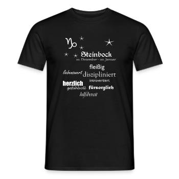 Steinbock_Sternzeichen - Männer T-Shirt - Schwarz - Vorne - AI Model Male 178 light (178cm)