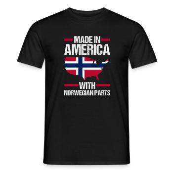Norway Norge America Patriotic Fjords Scandinavian - Men's T-Shirt - black - Front - AI Model Male 178 light (178cm)
