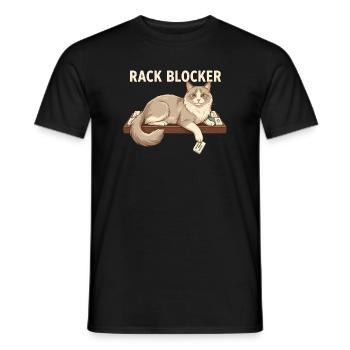 Mahjong Rack Blocker Cat - Men's T-Shirt - black - Front - AI Model Male 178 light (178cm)