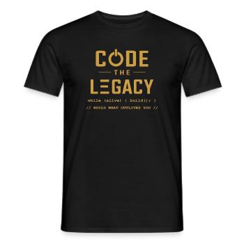 Code The Legacy Programmer T-Shirt - Men's T-Shirt - black - Front - AI Model Male 178 light (178cm)