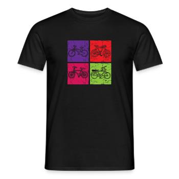 Colorful Distressed Bicycle Pop Art - Men's T-Shirt - black - Front - AI Model Male 178 light (178cm)