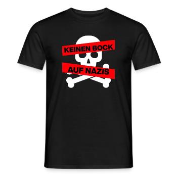 KEINEN BOCK AUF NAZIS, NO NZS, NO AFD, WEISS - Männer T-Shirt - Schwarz - Vorne - AI Model Male 178 light (178cm)