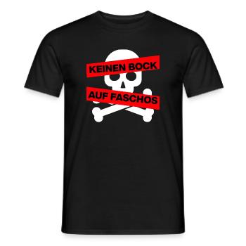 KEINEN BOCK AUF FASCHOS, NO NZS, NO AFD, WEISS - Männer T-Shirt - Schwarz - Vorne - AI Model Male 178 light (178cm)