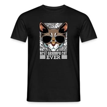 Meilleur Grand-père Chat de Tous les Temps - T-shirt homme - noir - Devant - AI Model Male 178 light (178cm)