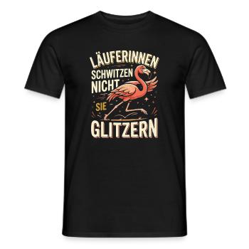 Läuferinnen Schwitzen nicht sie Glitzer Flamingo  - Männer T-Shirt - Schwarz - Vorne - AI Model Male 178 light (178cm)