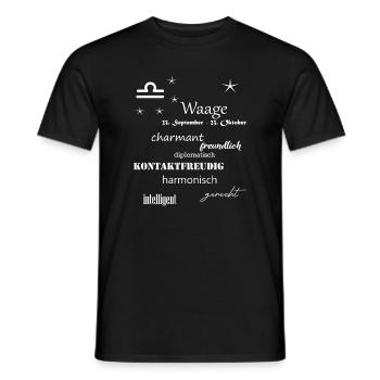 Waage_Sternzeichen - Männer T-Shirt - Schwarz - Vorne - AI Model Male 178 light (178cm)