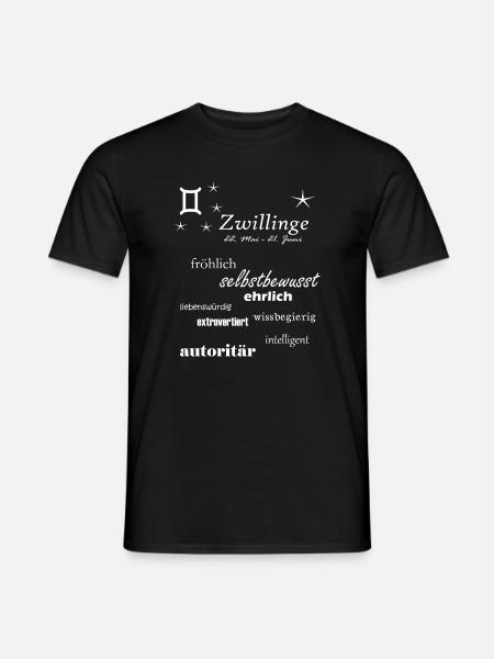 Zwillinge_Sternzeichen - Männer T-Shirt - Schwarz