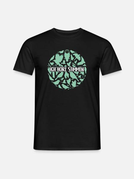 Vogelsilhouetten Vogelstimmen - Männer T-Shirt - Schwarz