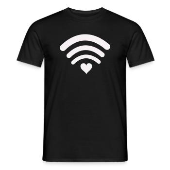 WLANLiebe Herz-Wifi Design - Männer T-Shirt - Schwarz - Vorne - AI Model Male 178 light (178cm)