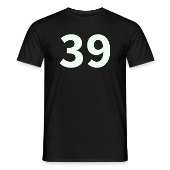 39- - Men's T-Shirt - black - Front - AI Model Male 178 light (178cm)