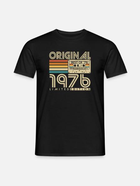 Original 1976 Jahrgang Vintage Retro Geburtstag - Männer T-Shirt - Schwarz