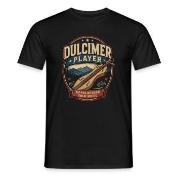  Hackbrett Dulcimer-Musiker Zupfinstrument - Männer T-Shirt - Schwarz - Vorne - AI Model Male 178 light (178cm)