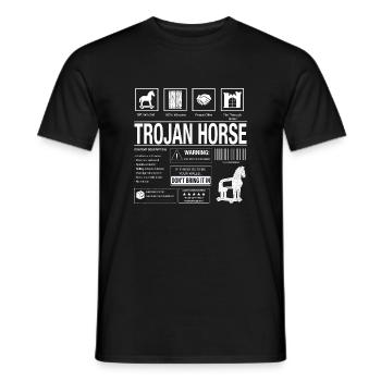 Trojanisches Pferd Motiv - Männer T-Shirt - Schwarz - Vorne - AI Model Male 178 light (178cm)