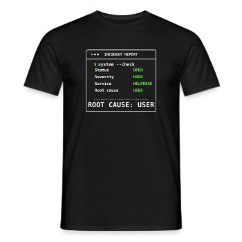 Cadeau humoristique IT Report Report d’incident de vérification système - T-shirt homme - noir - Devant - AI Model Male 178 light (178cm)