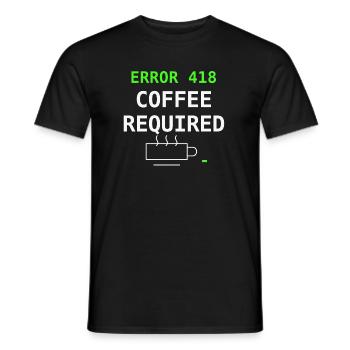 Erreur 418 Coffee Required Coffee Gift pour nerds IT - T-shirt homme - noir - Devant - AI Model Male 178 light (178cm)