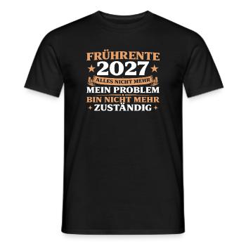 Frührente 2027 Lustiges Altersteilzeit Geschenk - Männer T-Shirt - Schwarz - Vorne - AI Model Male 178 light (178cm)