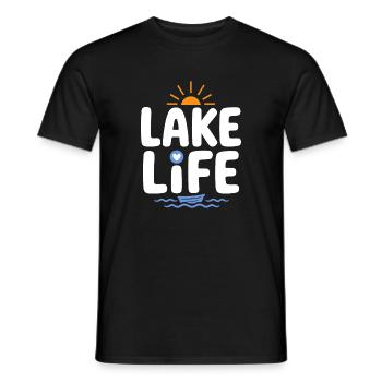 Lake Life Sonnenaufgangsabzeichen - Männer T-Shirt - Schwarz - Vorne - AI Model Male 178 light (178cm)
