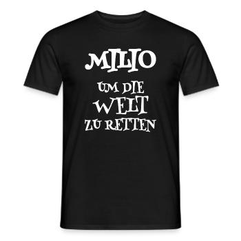 Spruch Milio - Männer T-Shirt - Schwarz - Vorne - AI Model Male 178 light (178cm)