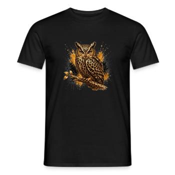 Chouette Léopard - T-shirt homme - noir - Devant - AI Model Male 178 light (178cm)