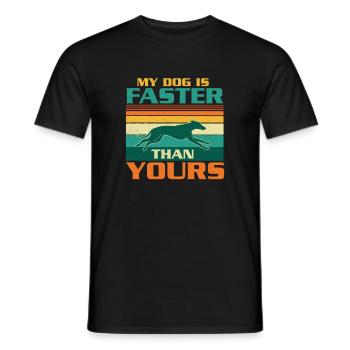 Mein Hund ist schneller, Windhund-Humor - Männer T-Shirt - Schwarz - Vorne - AI Model Male 178 light (178cm)