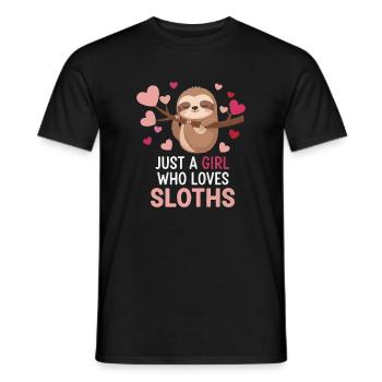 L’amour paresseux : Juste une fille paresseuse - T-shirt homme - noir - Devant - AI Model Male 178 light (178cm)
