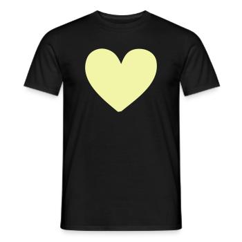 Imprimé de vêtements jaune cœur pastel - T-shirt homme - noir - Devant - AI Model Male 178 light (178cm)