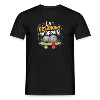 T-shirt La Pétanque M'appelle Humour - T-shirt homme - noir - Devant - AI Model Male 178 light (178cm)