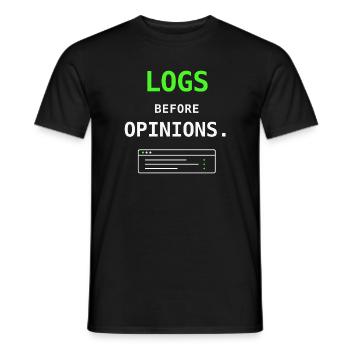 Journaux avant les options Don d’humour informatique pour sysadmin - T-shirt homme - noir - Devant - AI Model Male 178 light (178cm)