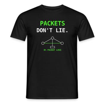 Cadeau humoristique Packets Don’t Lie Network IT - T-shirt homme - noir - Devant - AI Model Male 178 light (178cm)