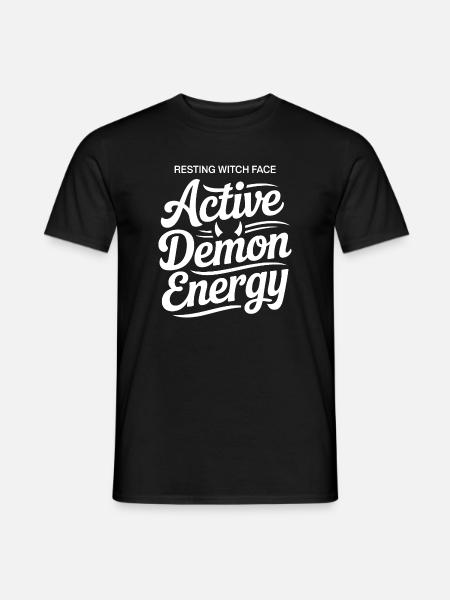 Aktiv-Dämonen-Energie-Typografie - Männer T-Shirt - Schwarz