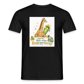 Giraffenzauber Erster Kindergartentag - Männer T-Shirt - Schwarz - Vorne - AI Model Male 178 light (178cm)
