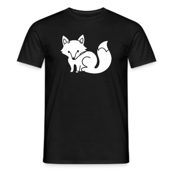 Fox Silhouette – Forest Animal Minimal Motif - Men's T-Shirt - black - Front - AI Model Male 178 light (178cm)