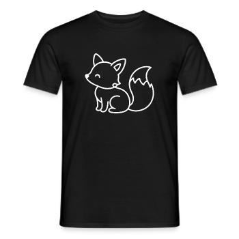 Côté renard mignon – Croquis d’animal des bois - T-shirt homme - noir - Devant - AI Model Male 178 light (178cm)