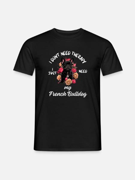 French Bulldog Therapy - Men's T-Shirt - black