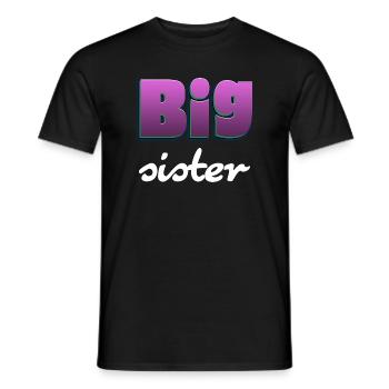 Big Sister lettering for the big sister - Men's T-Shirt - black - Front - AI Model Male 178 light (178cm)