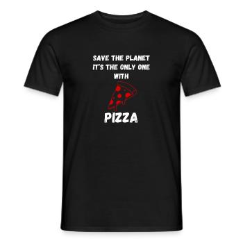 Rette den Planeten – Es ist die einzige Pizza mit Pizza - Männer T-Shirt - Schwarz - Vorne - AI Model Male 178 light (178cm)
