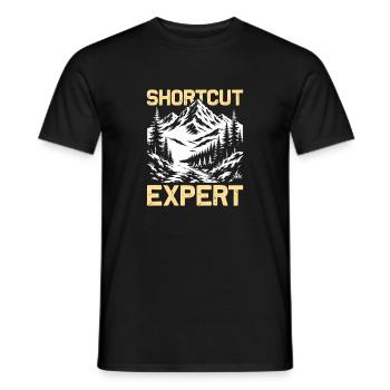 Shortcut Expert Hiking Mountains Mountaineering - Men's T-Shirt - black - Front - AI Model Male 178 light (178cm)