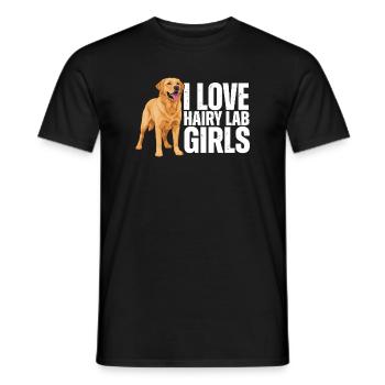 Ich liebe behaarte Labrador-Mädchen Labrador Retriever - Männer T-Shirt - Schwarz - Vorne - AI Model Male 178 light (178cm)
