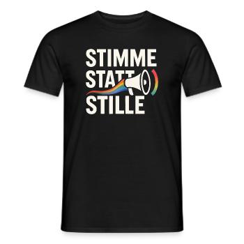Stimme statt Stille Pride Statement Vielfalt - Männer T-Shirt - Schwarz - Vorne - AI Model Male 178 light (178cm)