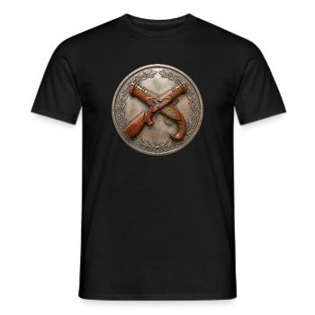Historischer Böller & Schützen-Medaille - Männer T-Shirt - Schwarz - Vorne - AI Model Male 178 light (178cm)