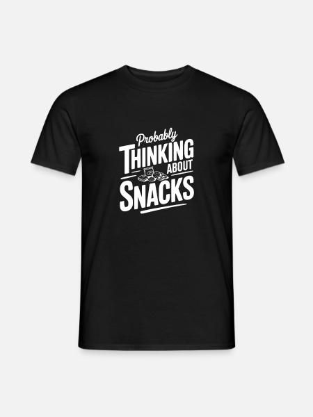 Probably Thinking About Snacks - Men's T-Shirt - black