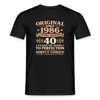 Baujahr 1986 Geburtstag 40 Jahre Vintage - Männer T-Shirt - Schwarz - Vorne - AI Model Male 178 light (178cm)