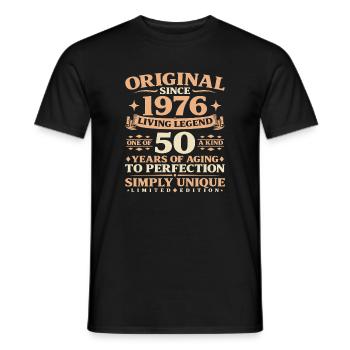 Année de construction 1976 Anniversaire 50 ans - T-shirt homme - noir - Devant - AI Model Male 178 light (178cm)