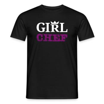 Girl Chef - Design statement & typographie - T-shirt homme - noir - Devant - AI Model Male 178 light (178cm)