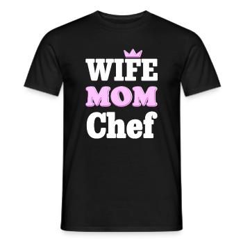 Wife Mom Chef - Statement Design für Mütter - Männer T-Shirt - Schwarz - Vorne - AI Model Male 178 light (178cm)