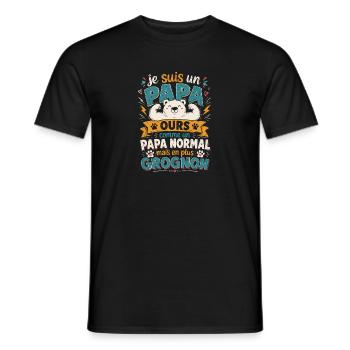 Je suis un papa ours comme un papa normal cadeau - T-shirt homme - noir - Devant - AI Model Male 178 light (178cm)